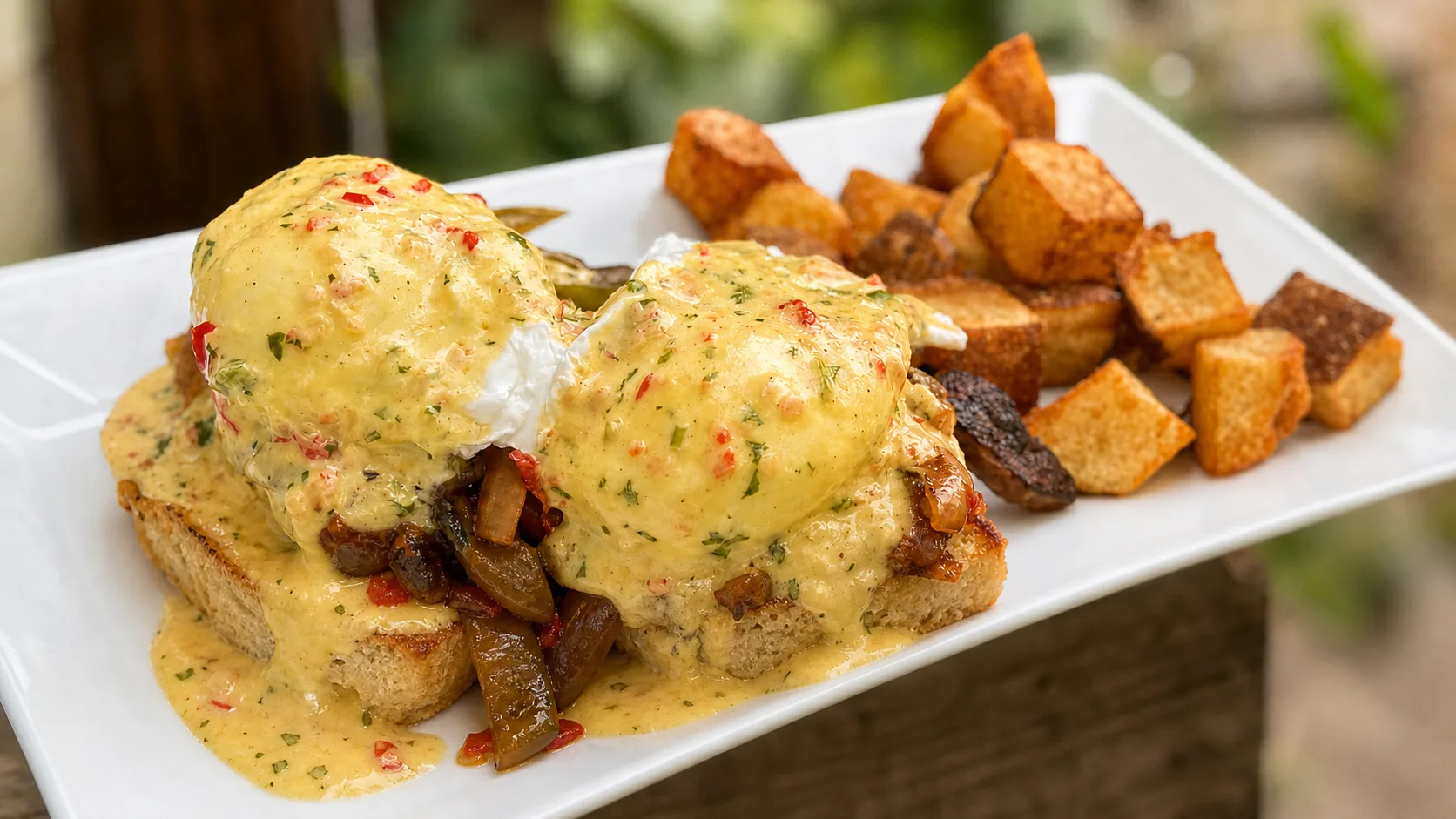 Open Oven's eggs benedict and home fries